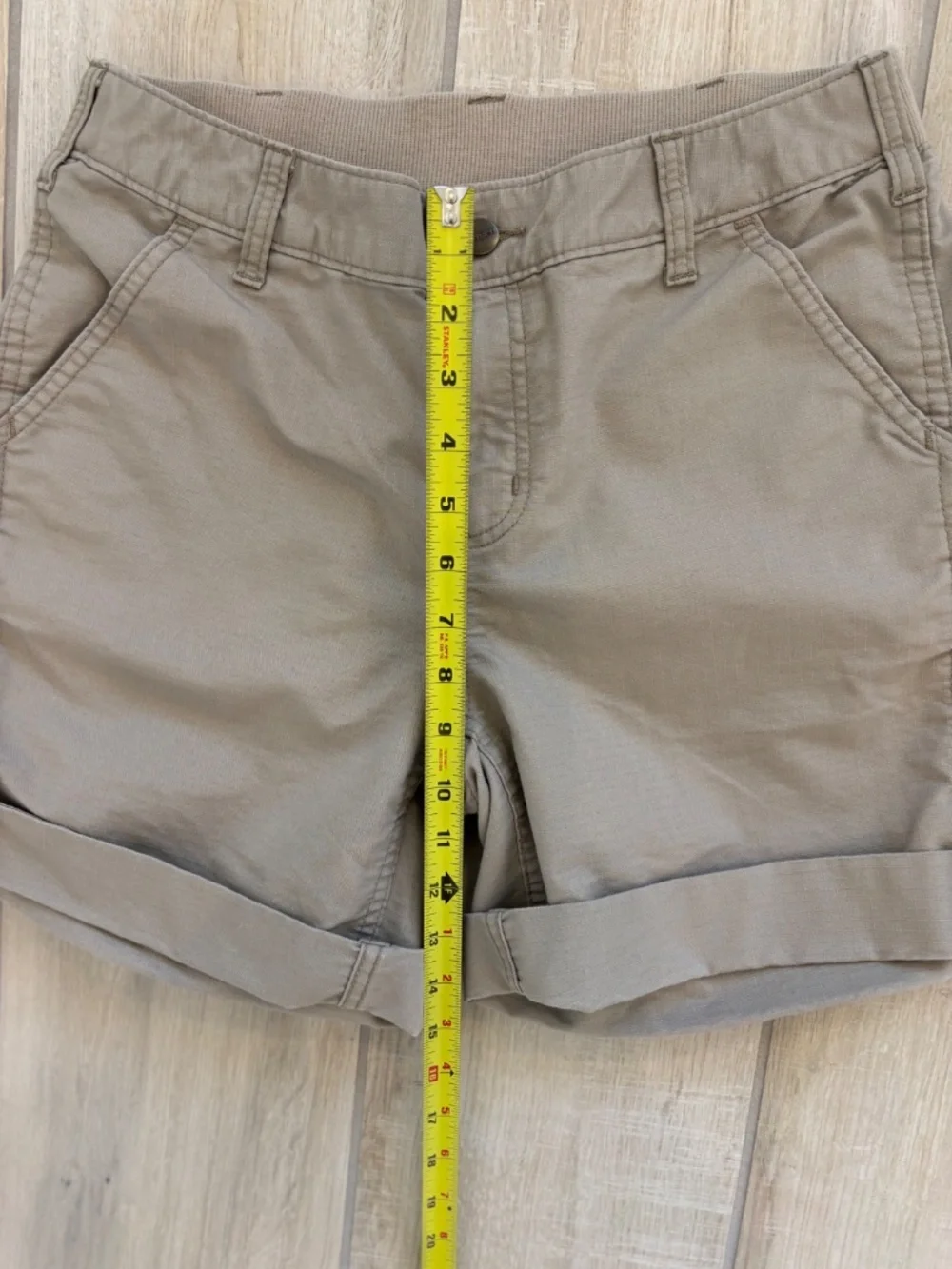 Carhartt Women's Size 8 Original Fit Utility Shorts - Khaki Tan Canvas Gorpcore